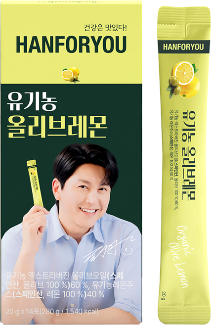 한포유 올레샷 유기농 엑스트라버진 올리브오일 레몬, 1박스, 280g
