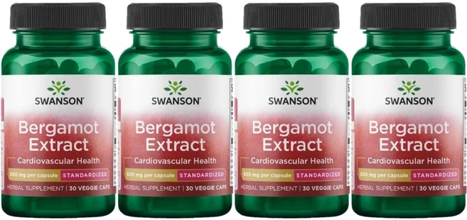 스완슨 베르가못 추출물 500mg, 30정, 4팩 - 쿠팡