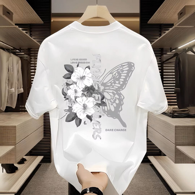 지시크릿 남녀공용 오버핏 프린팅 반팔티셔츠 90~110사이즈 까지