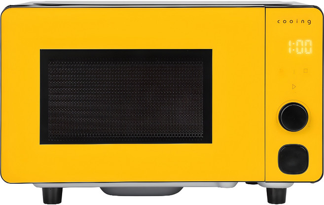 쿠잉전자 프리즘 플랫 전자레인지 버튼 다이얼식 20L, MC-P20YBF(옐로우)