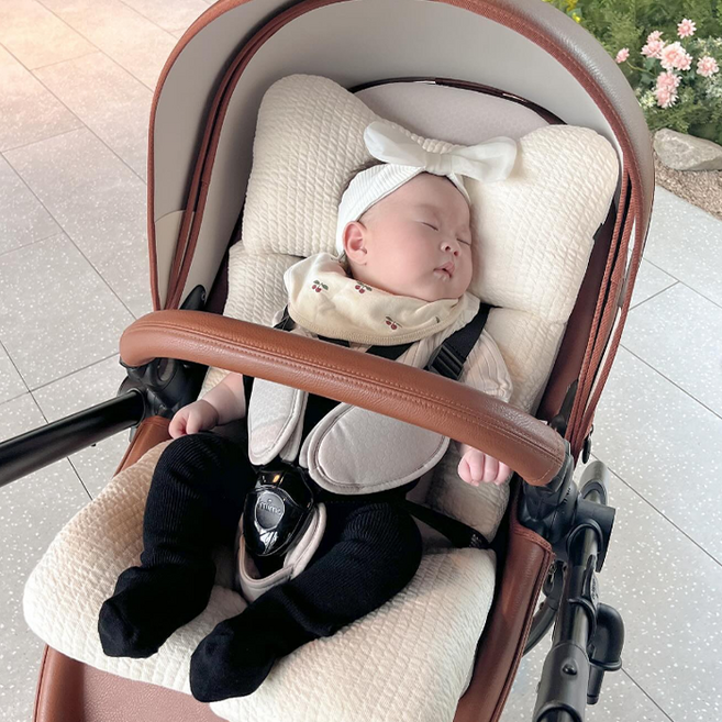 코코자네 사계절 양면 신생아 프리미엄 양면 유모차 라이너 시트 에어매쉬 쿨시트, 1개, 양면 유모차 라이너-핑크