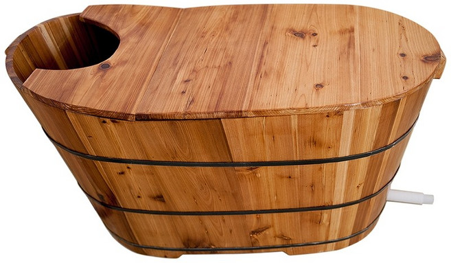 편백나무반신욕기 1인 간이욕조 반신욕기 이동식 가정용 히노끼 욕조 목용탕 홈 사우나 찜질방, 1개, 덮개가있는120L58W68H