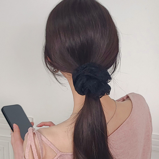 초콜리트쥬얼리 플로라 6컬러 오간자 레이스 레이어드 곱창끈 데일리 헤어슈슈