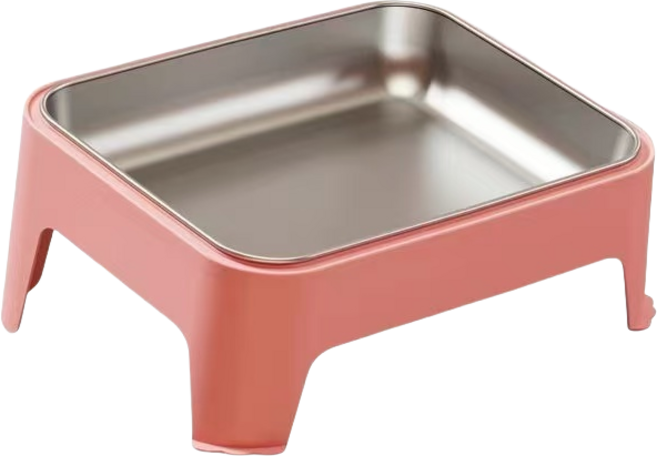 가정용 대용량 개미 방지 스텐 반려견용품밥그릇, 분홍색, 1개