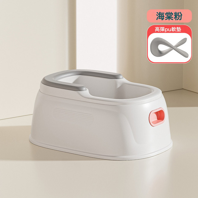 新款嬰兒洗屁屁神器寶寶家用多功能洗浴盆小孩專用可坐浴盆坐便器, 1個, PU墊-海棠粉:1個