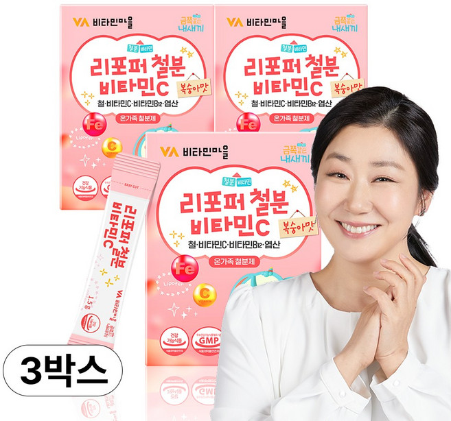 비타민마을 금쪽같은 내새끼 리포퍼 철분 비타민C 30p, 45g, 3개