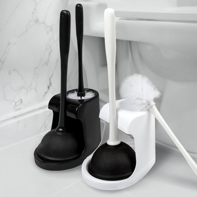 화장실 변기 막힘 뚜러뻥 뚫어뻥 변기솔 세트 LUAZ-TR3, 블랙