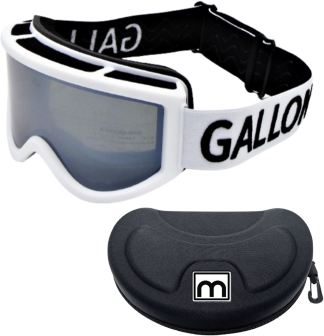 갤런 주니어 성인용 스키 보드 고글 GA202 안경병용, 화이트실버, 1개