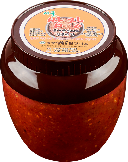 100% 국내산 시골쌈장 재래식 맛있는 쌈장 청풍얼음골된장마을, 500g, 1개, 500g