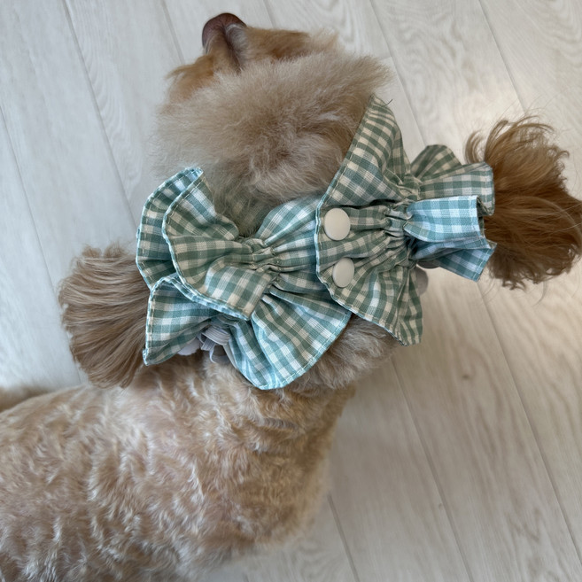 스카이몰 강아지 이어슈슈, 1개, 체크민트