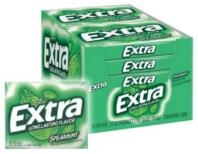 리글리 엑스트라 롱 래스팅 검 무설탕 스피어민트, 375g, 1세트