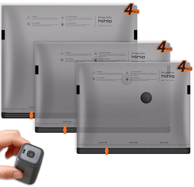 Hlihlo Rechargeable Wireless Pump Travel Vacuum Bags 12 Pack Portable Storage Bags for Travel and, Hlihlo Rechargeable Wireless P