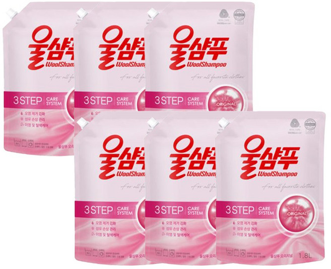 울샴푸 오리지널 울세제 리필, 1.8L, 6개