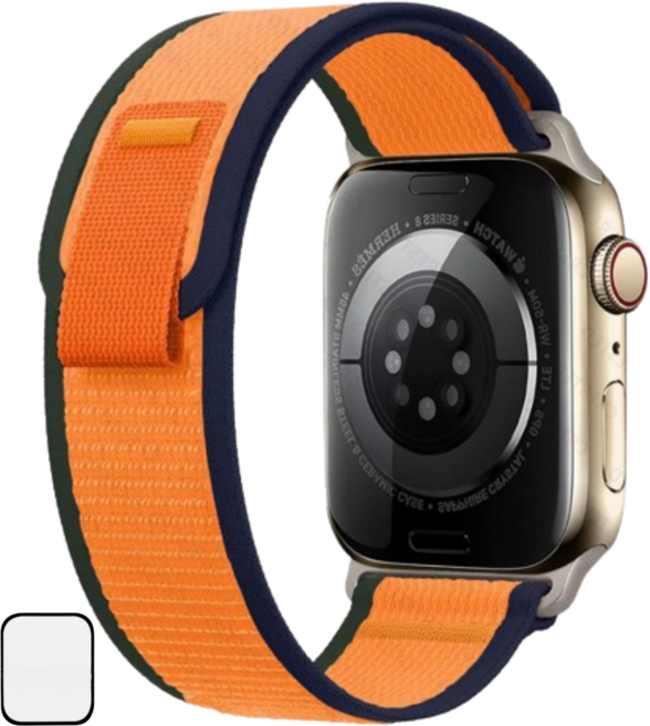 NUBASE 애플워치 9 호환 스포츠루프 울트라스트랩 트레일루프, 감귤, 1개
