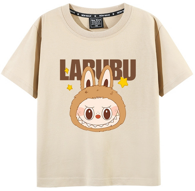 라부부 반팔 티셔츠 여름 순면 상의 반소매 반팔티 남녀공용 캐릭터 상의 커플 귀여운 선물