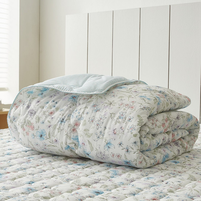 [이불단품] 화사한 플라워 마이크로 모달 먼지없는 옥수수솜 사계절 봄가을 간절기 차렵 이불 1인용 기숙사 가벼운 침구 슈퍼싱글 SS