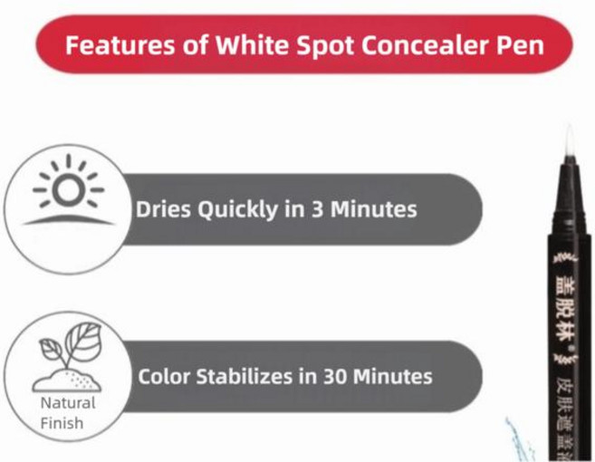 페이스파운데이션 방수 백반증 커버 펜 가급 컨실러 변색 피부 메이크업 흰 반점 얼굴용, [01] 옵션1, 1
