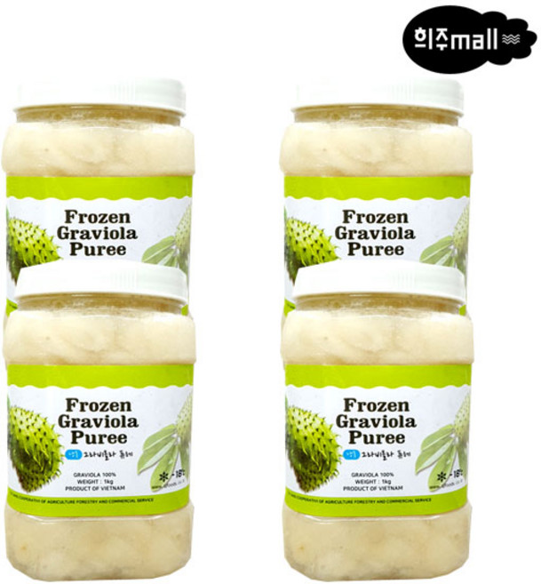 [희주몰] 신정푸드 냉동 그라비올라 퓨레 1kg, 1개, 4kg