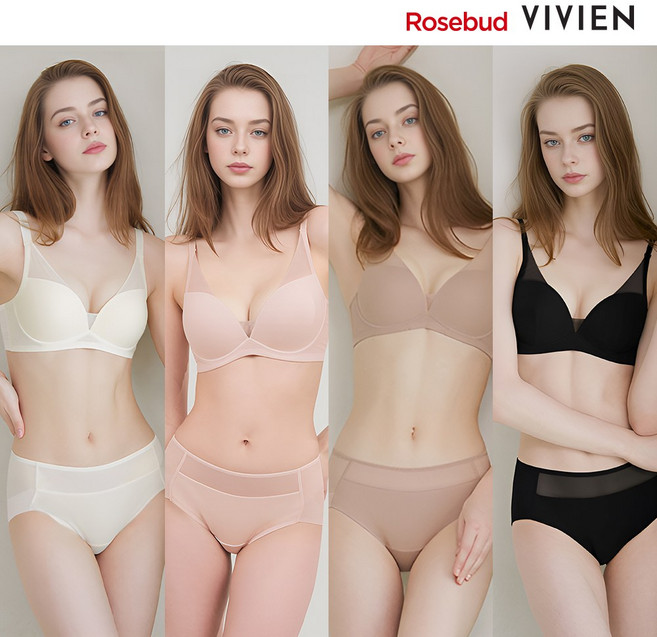 비비안 노와이어 심리스 보정 브라팬티세트 TV홈쇼핑 구성 4+4 8종