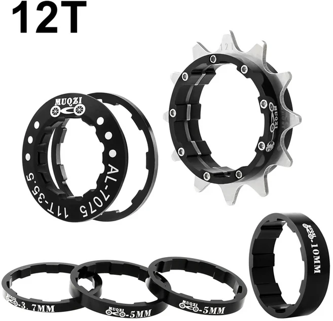 MUQZI MTB 싱글 디스크 카세트 코그 12T 13T 14T 15T 16T 17T 자전거 스프로킷 산악 프리휠, 01 12TBlack single-spee, 1개