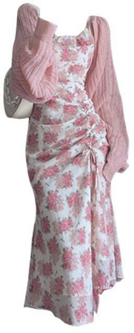 여성 러블리 벚꽃축제 원피스 카디건세트 캐주얼세트 여의도벚꽃축제 진해군항제