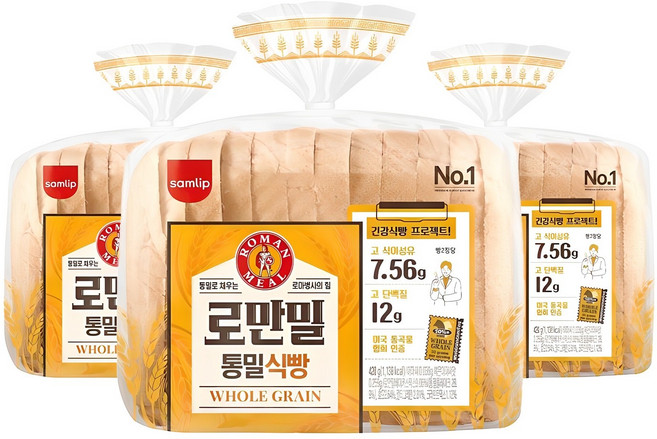 (코스트코 삼립 천연효모 로만밀 식빵 420g X 3, 3개