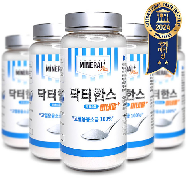 닥터한스 명품 프리미엄 용융소금 미네랄 플러스 SBS 생활의달인 태초솔트 [원산지:국산(강원도 홍천군)], 500g, 5개