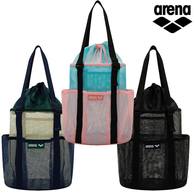 아레나 수영 가방 메쉬 토트백 비치가방 목욕가방 A5AC1AB20, 핑크