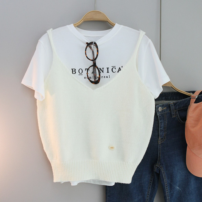 달콩 여성 이지지팬던트니트뷔스티에 니트조끼 봄신상