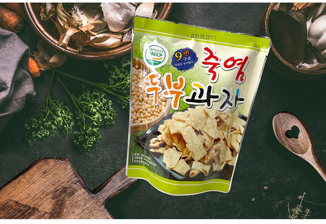 [장수죽염푸드] 9회죽염으로 만든 죽염두부과자 100g, 1개