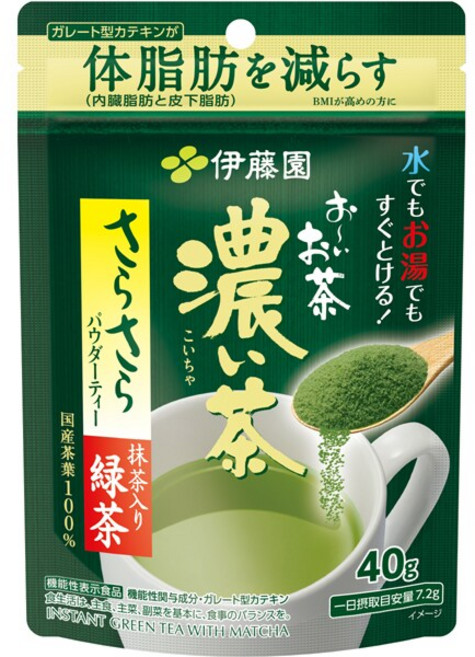 이토엔 녹차 녹차 보송보송 진한 차 40g 분말