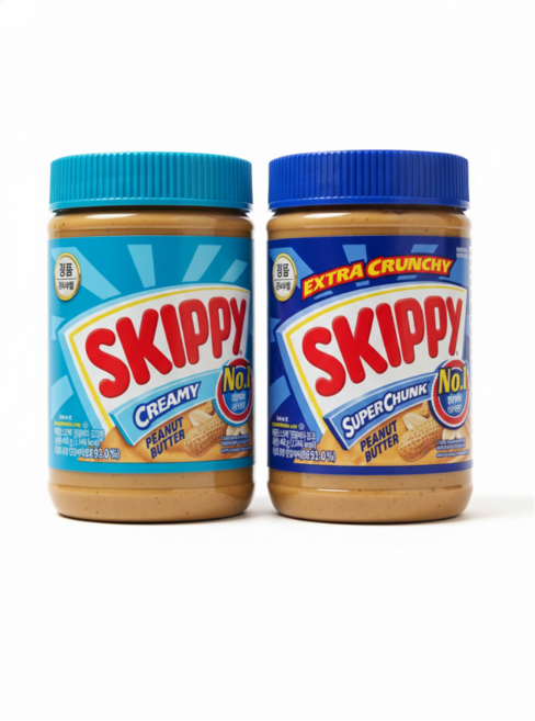 스키피 땅콩버터 2종(크리미+청크), 462g, 2개