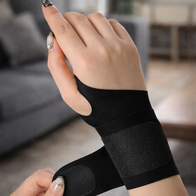 에어라벨 9세대 초슬림 심리스 손목보호대 얇은 슬림 스트랩, 딥블랙, 2개