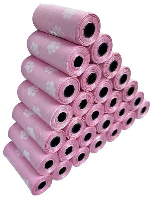 50롤 강아지 배변 야외 애완용품 봉투 쓰레기 청소 리필, 02 10Roll, pink