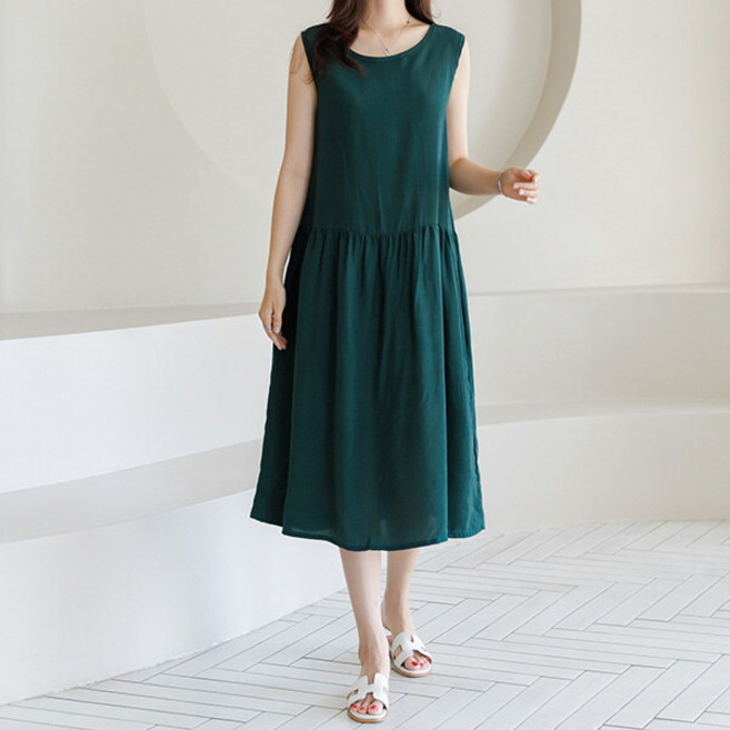 [데드라] (~99size)지르맨인견셔링원피스 OPE3037