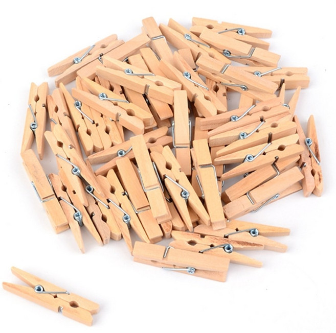 이음모음 미니 나무집게 인테리어소품, 4.5cm, 45개, 나무색