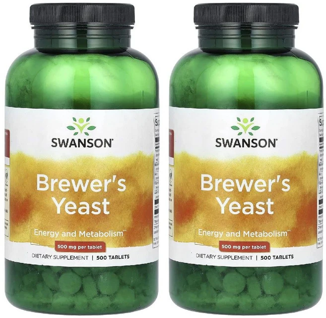 스완슨 맥주효모 Brewers Yeast 500mg 500정 Swanson 2병 - 쿠팡