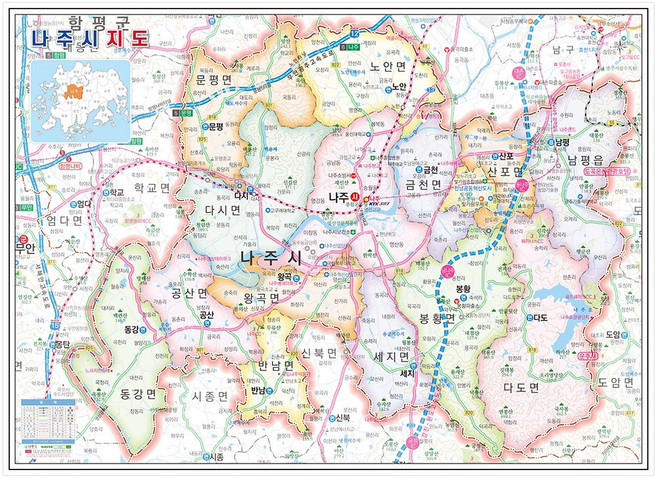전라남도 시군별 지도 - 전남 우리나라 도로 행정 전도, 05. 나주시지도
