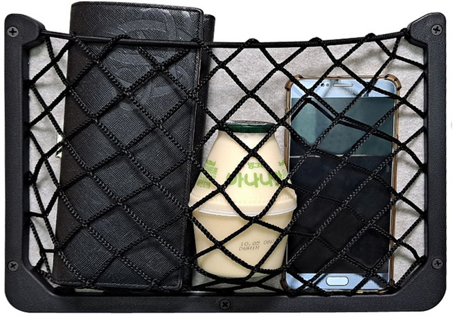 버스의자 시트 그물망 포켓 대 중 소 선박의자 뒷좌석 시트 수납용품 캠핑카, 그물망 포켓 중, 1개, 블랙