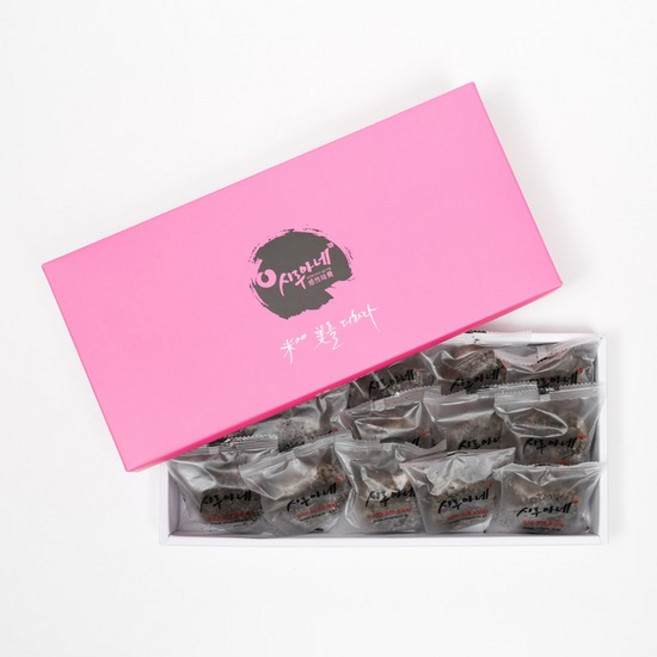 시루아네 흑임자 두텁떡 15개/개별포장/답례떡/떡선물세트/간식/디저트, 01. 시루아네 흑임자 두텁떡 15개, 60g