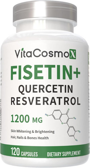 피세틴 1000mg 레스베라트롤 퀘르세틴 함유 120캡슐, 1개, 120정