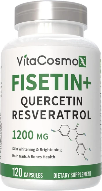 피세틴 1000mg 레스베라트롤 퀘르세틴 함유 120캡슐, 1개, 120정 - 쿠팡