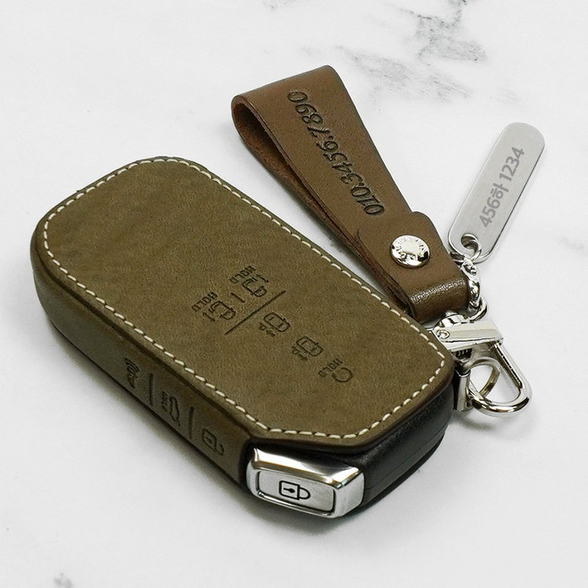 이지스오토랩 구형4세대 카니발 차키케이스 호환, 9버튼(올리브)