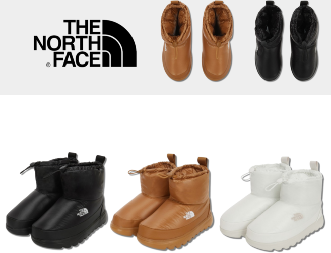 국내매장 백화점 정품 노스페이스 방한화 남여공용 패딩부츠 커플신발 겨울축제 여행