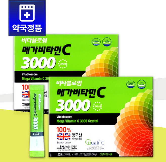 비타블로썸 메가비타민 C3000 크리스탈 비타민C 60 / 120포, 2개, 120회분