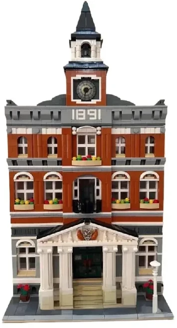 핫토이 2766피스 스트리트 뷰 시리즈 유럽풍 도시 10224 건축물 타운홀 블록 모델 생일 크리스마스 선물, 01 No original box, 01 JJ5086-A