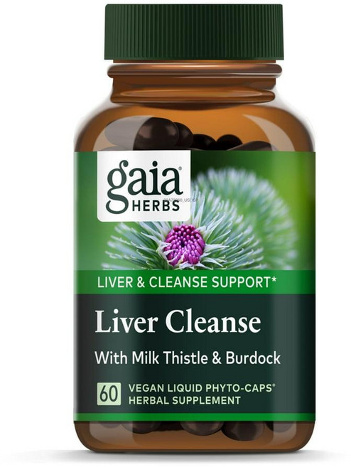 미국 가이아 허브 Gaia Herbs Liver Cleanse 리버 클렌즈 리퀴드 피토 캡슐, 3개, 60정
