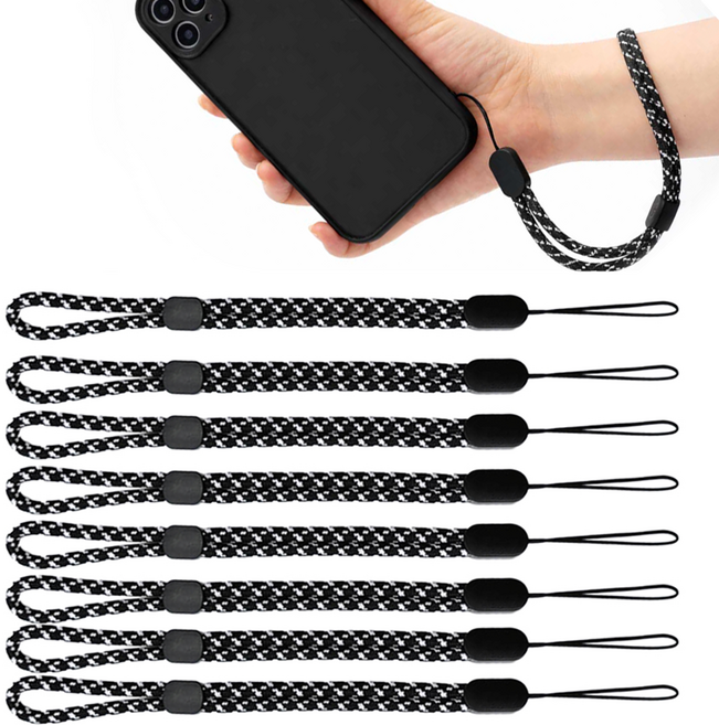 다람앤토리 다용도 핸드 스트랩 휴대폰 줄, 10개, 블랙 스티치