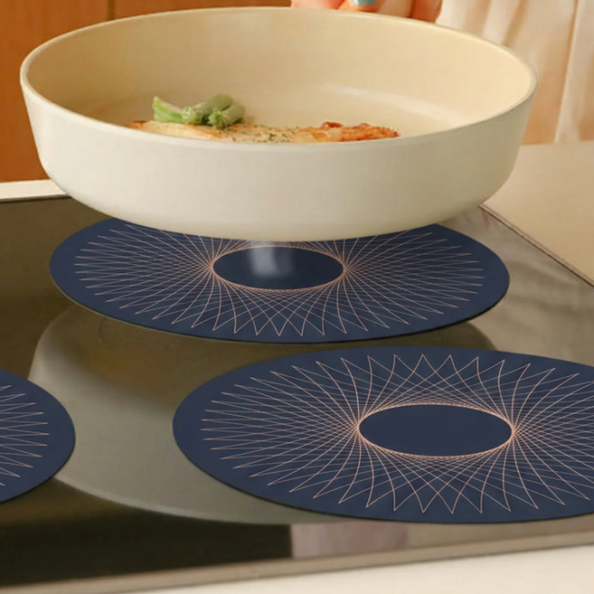 단디담은 실리콘 내열 보호 인덕션커버매트, 3개, 네이비