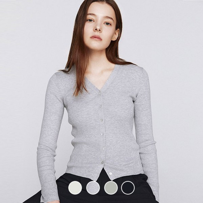 지오다노 356516 여 14GG 립 골지 브이넥 가디건 [26 봄 신상] 3068288